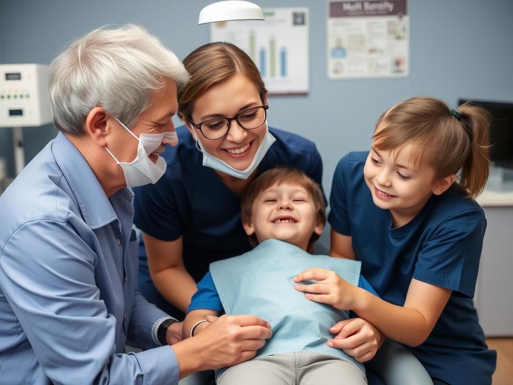 go to the orthodontist with the childфото