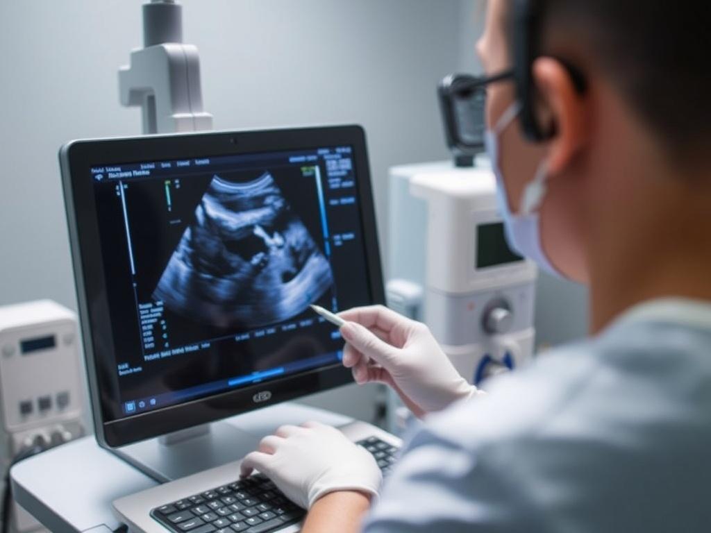 performing an ultrasound examinationфото