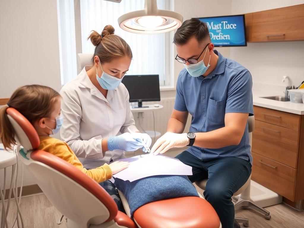 Dental treatment in a family dental clinicфото