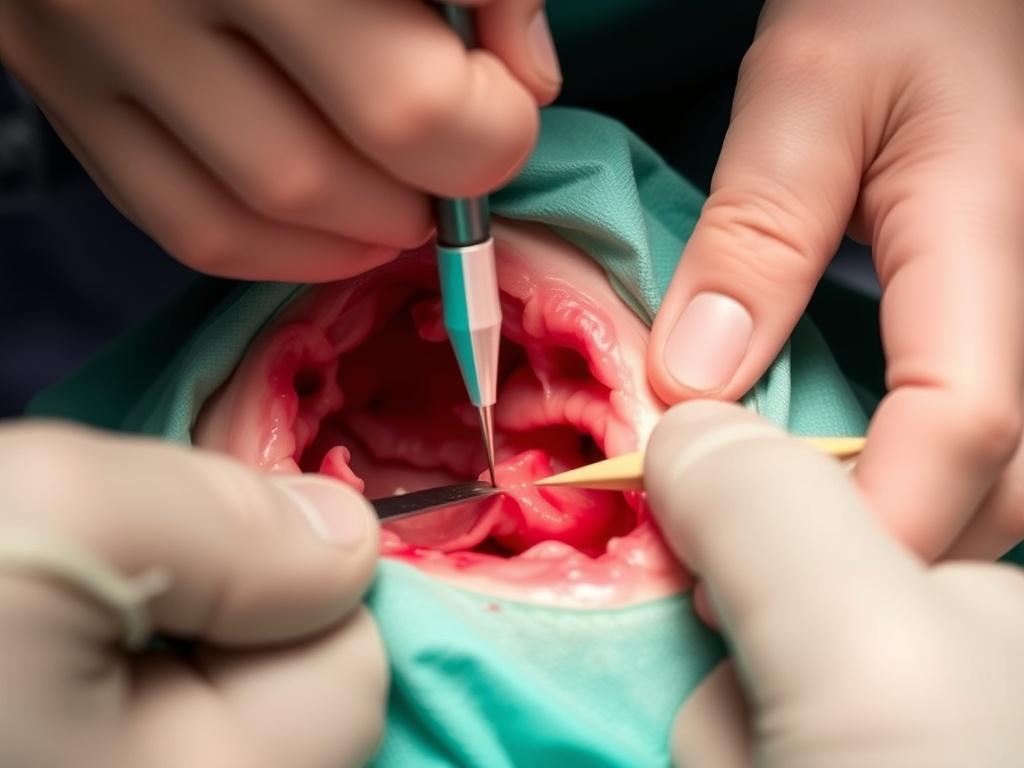 Incision of labial adhesions in girls Incision of labial adhesions in girlsфото